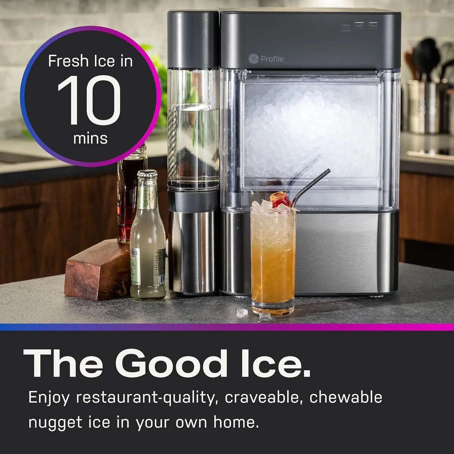 General Electric GE Ice Maker with Side Tank SS - Tashqila General Electric GE Ice Maker with Side Tank SS - Tashqila